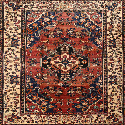 Tapis oriental rouge / ivoire