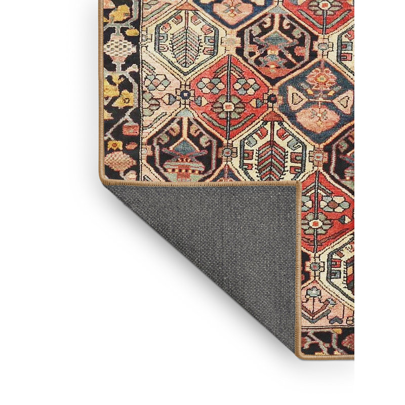 Tapis traditionnel rouge / beige, Rectangle 2 pi x 4 pi