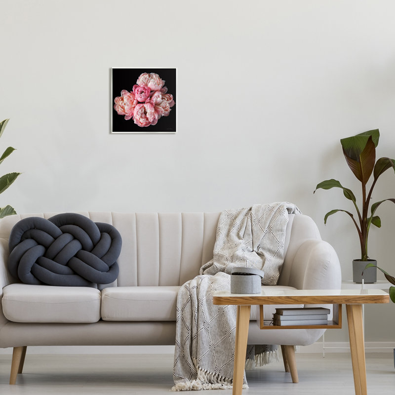 Pivoines sur art mural noir par Debra Van Swearingen