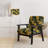 Monstera Magic Tropical Pattern - Upholstered Coastal Arm Chair, Green Accent Chair-1501630554