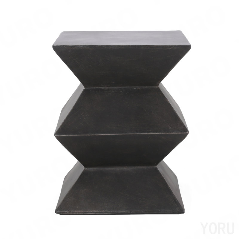 Table d'appoint d'extérieur en béton léger, table de bout Mgo, H 20 po x l 15,5 po x P 15,5 po, Cuivre