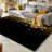 Black Gold Stars Star Award Night Anniversary Confetti Christmas Sky Machine Washable Indoor Area Rug-129431715