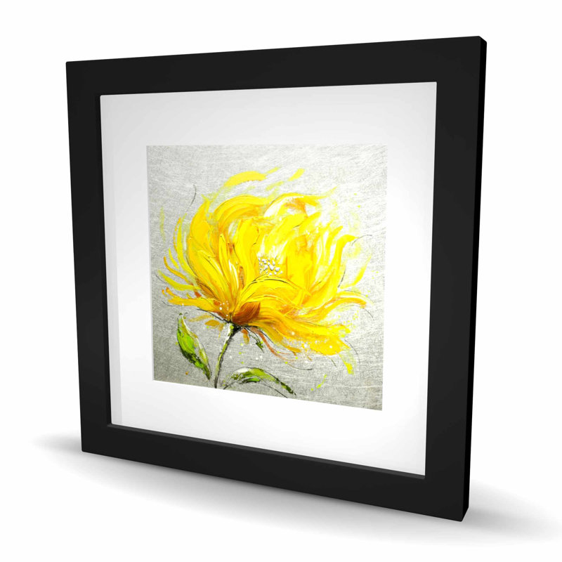 Jaune fleur moelleuse - reproduction encadrée mat pour la décoration intérieure