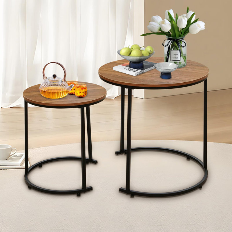 2 Piece Coffee Table Set, Brown