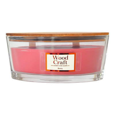 Berry Scented Jar Candle with Glass Holder