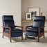 Branstetter 28.5" Wide Mid-Century Modern Faux Leather Recliner with Solid Wood Frame (Set of 2)