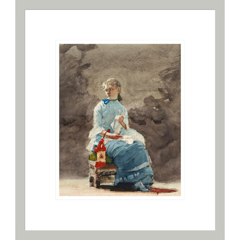 «Woman Sewing» par Winslow Homer - impression giclée encadrée, 15,77 po H x 13,75 po L