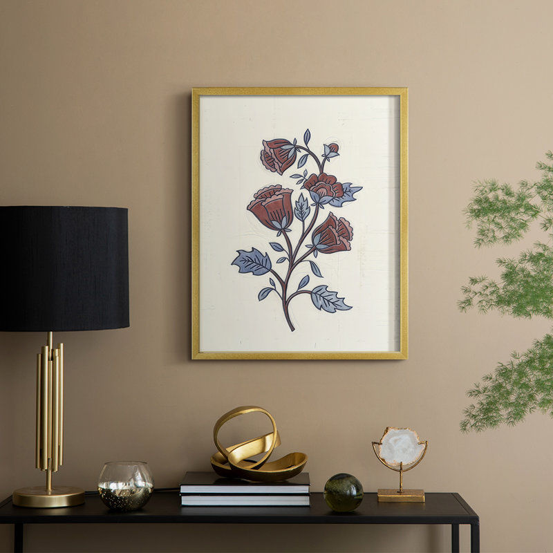 «Hand Drawn Blooms I», H 15 po x l 12 po, Doré