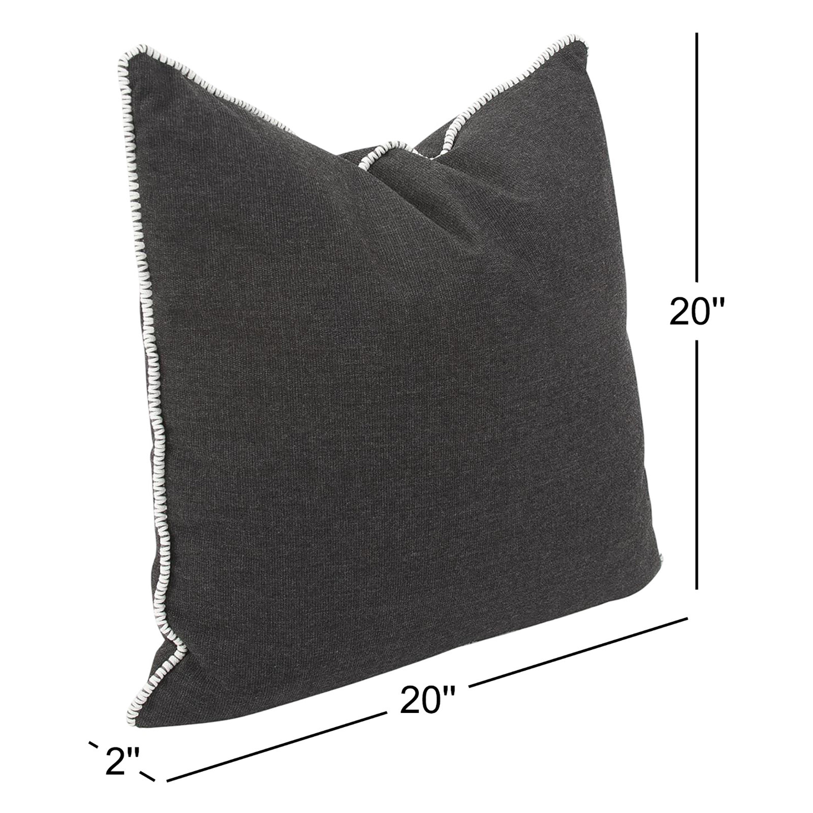 Delijah Sunbrella® Throw Pillow, 20" x 20", Seascape Charcoal