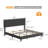 King Linen Bed – 12-Panel Headboard, Light Gray