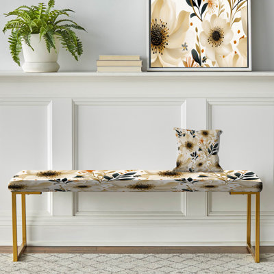Banc rembourré or
