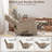 Soft Velvet Recliner Manual Swivel Rocker Recliner For Adults (Set Of 2), Small Recliners For Small Spaces-Light Brown-755211619