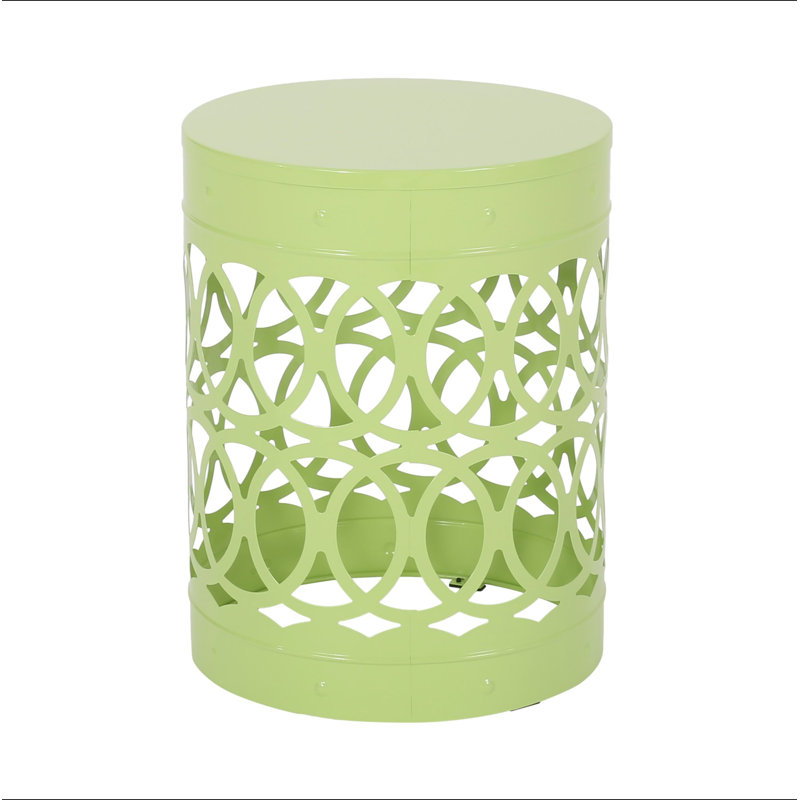 Outdoor Metal End Table -Large, Green