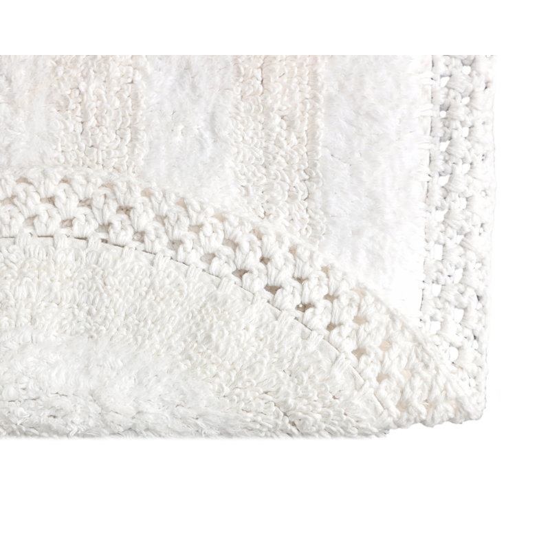 Adiraica 100% Cotton Bath Rug, White