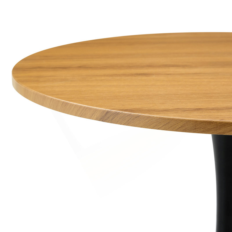 Table ronde ronde, table tulipe ronde de 23,6 po avec plateau de table épaissi et piédestal en métal, table de bistro moderne Mid-Century
