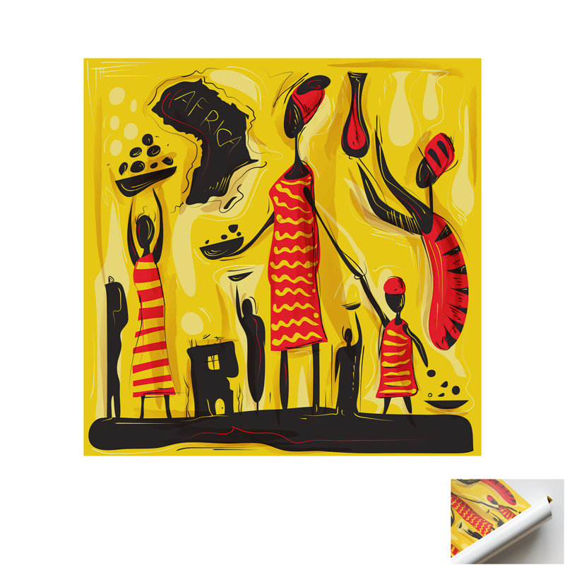 1 Piece Wall Art on Canvas, 60 cm H x 60 cm W, Gold Floater Framed