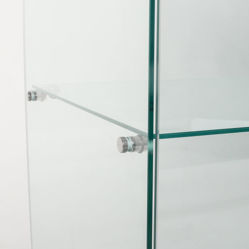 Kyas Clear Glass Display Cabinet with Lights China Cabinet with Clear Door, White
