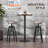 HOMCOM Rustic 42” Bar Height Coffee Table with Elm Wood Top and Industrial Steel Frame, Indoor/Outdoor Use