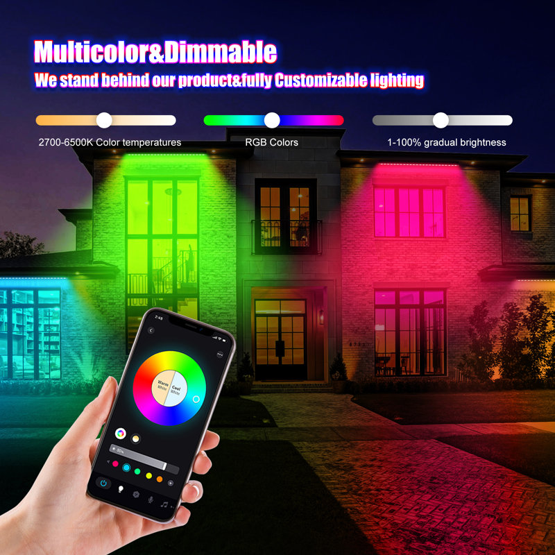 Smart Wall Washer Light Dimmable APP Control, 180W RGBCW Colour Changing Linear LED Light Bar with RF Remote Control, Group Function, Timing, Perfect for Outdoor & Indoor Lighting Projects