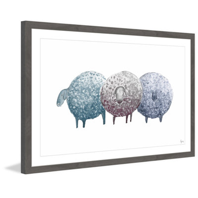« trois mouton », reproduction d’art encadrée