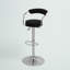 Tabouret de bar contemporain en vinyle réglable en hauteur avec accoudoirs et base en chrome-111236763-19920411-111236762