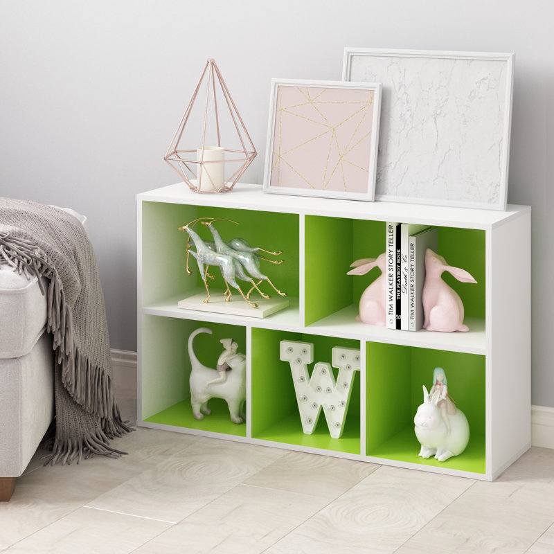 Harkless Bookcase, White/Green