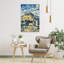 Parthenon Starry Night Vibrant Abstract Contemporary Architecture City Wall Art Print by HUGO - Wrapped Canvas Print-1632239642