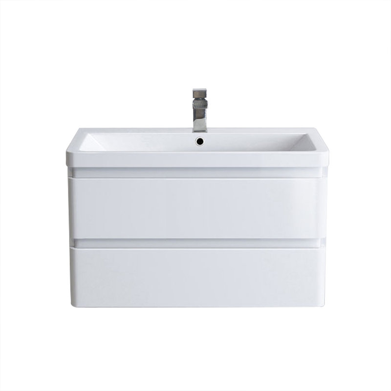 Avarae 800mm Bathroom Vanity Unit Resin Basin Sink Storage Wall Hung Cabinet , White