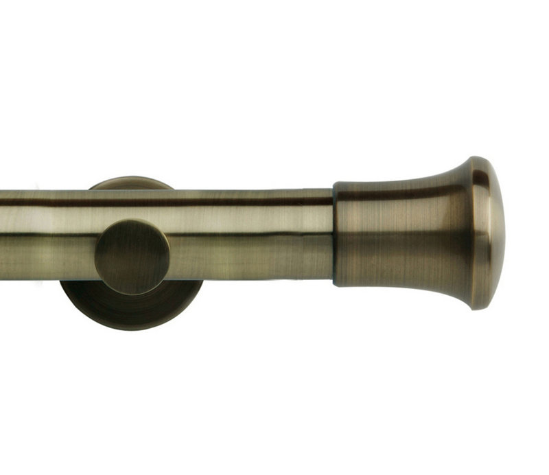 Devota 3.5cm Single Curtain Pole, Spun Brass, 3.5 cm H x 180 cm W