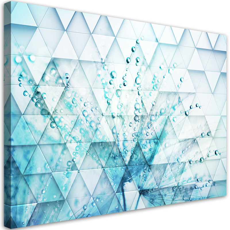 Turquoise Dandelion Drops - Wrapped Canvas Print, 60cm H x 90cm W