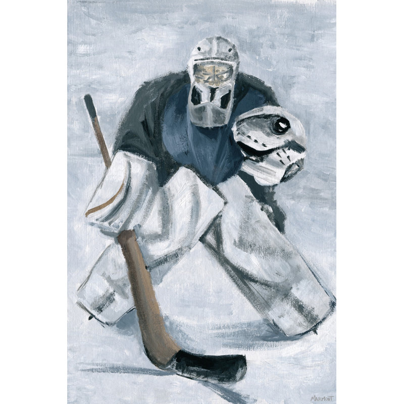 «Bory Ice Hockey Goaltender», reproduction sur toile tendue, H 18 po x l 12 po x P 1,5 po