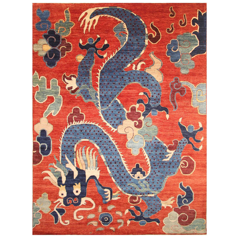 Tapis rouge noué à la main de haute qualité