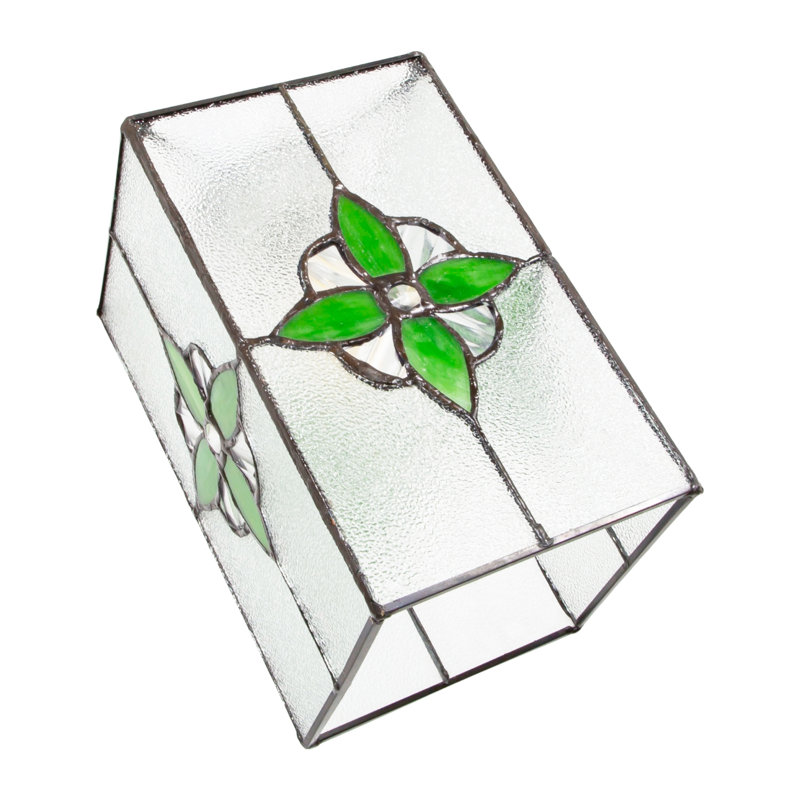 14cm Glass Rectangular Pendant Shade, Green