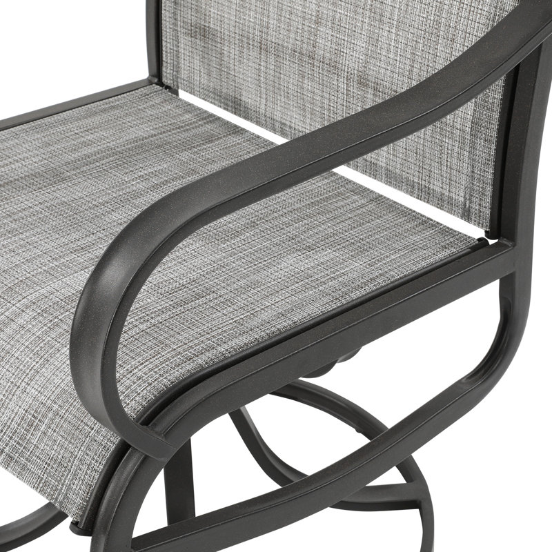 Fauteuil de patio extérieur en acier Angeli, Gris clair