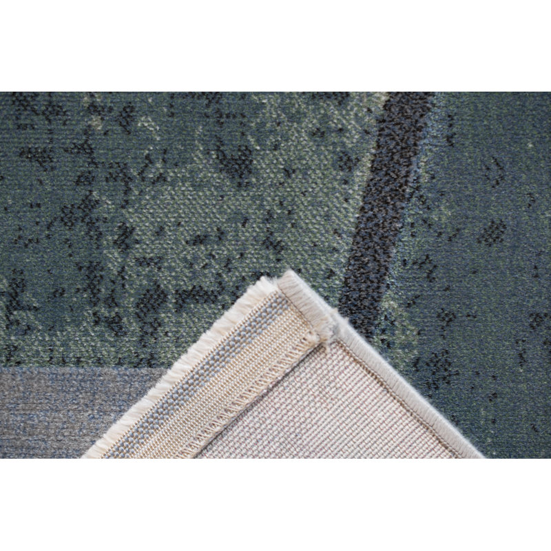 Tapis argenté touffeté à motif abstrait Ayjah, Rectangle 7 pi 10 po x 10 pi