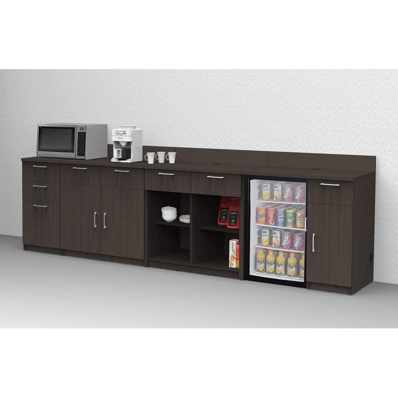 Breaktime 126'' W x 36'' H Kitchen Cabinet Set, Espresso