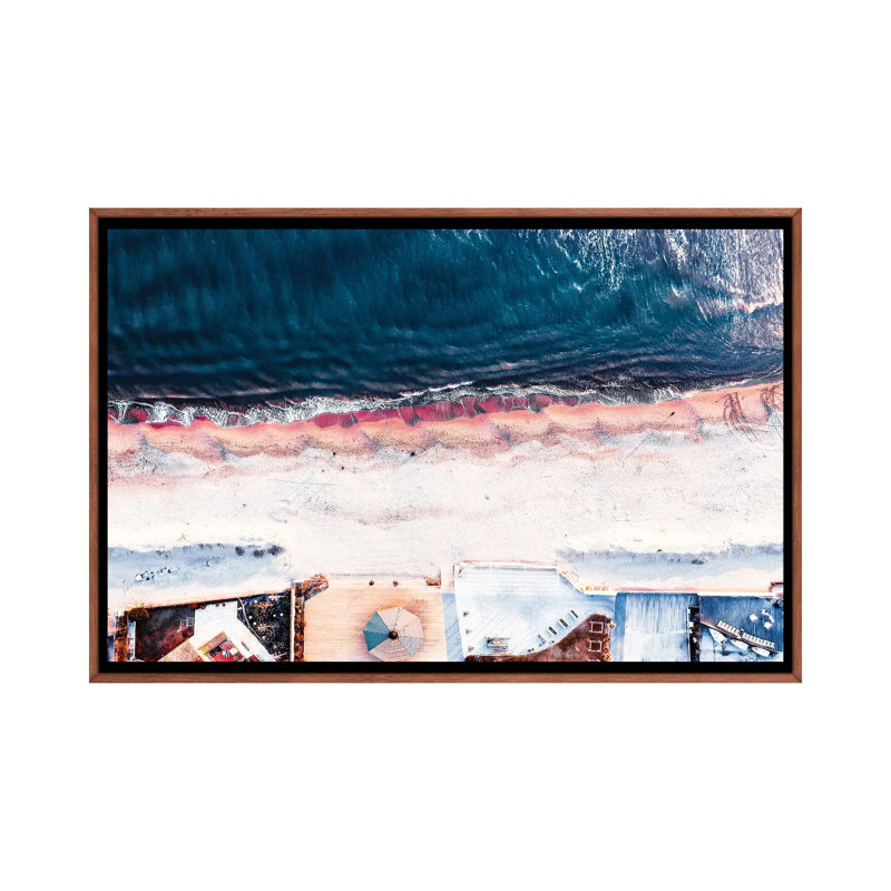 On the Sea Shore 1 Piece Painting on Canvas, 66.04 cm H x 45.72 cm W x 4.445 cm D, Brown Floater Framed