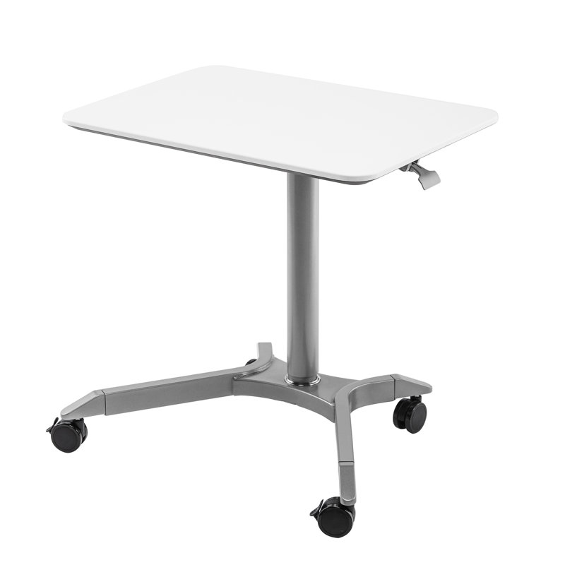 Airlift Adjustable Metal Base Standing Desk, White