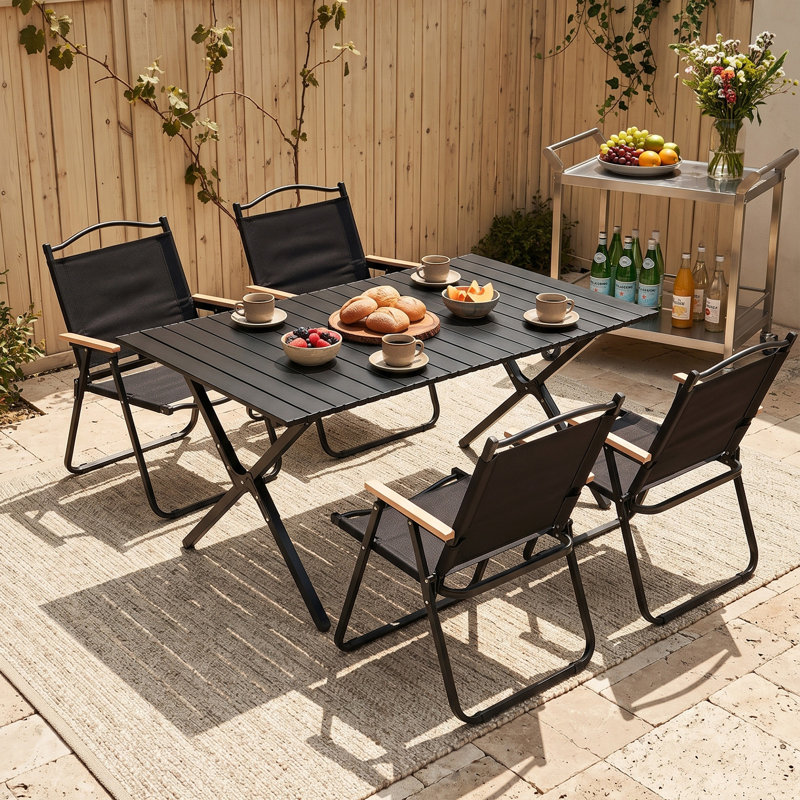Patio Dining Set with, 43cm H x 90cm W x 60cm D