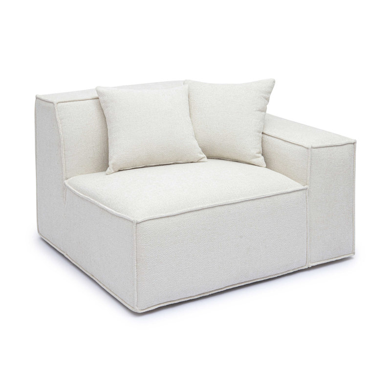 Cherylee Cream Chenille Basketweave RAF Corner Chair