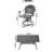 5 All-Weather Dining - 4 Chairs With Smooth Rotation & Rectangular Black Aluminum Table Captivating Feature Outdoor Aluminium Swivel Functional Design-149974854