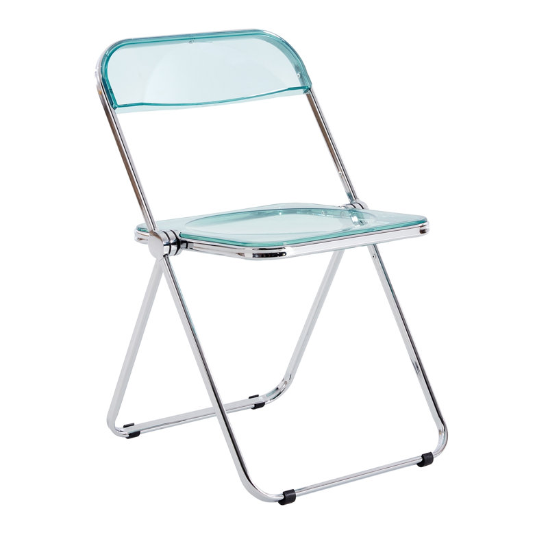 Eargle RUBY, chaise pliante transparente en plastique transparent, siège de salon ZDYhong4, Bleu clair