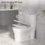 Toilette allongée une pièce 18 po à hauteur de confort standard et double chasse avec surface vitrée (siège à fermeture en douceur inclus)