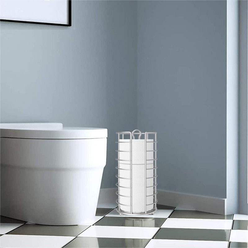 Porte-papier hygiénique sur pied, Argent