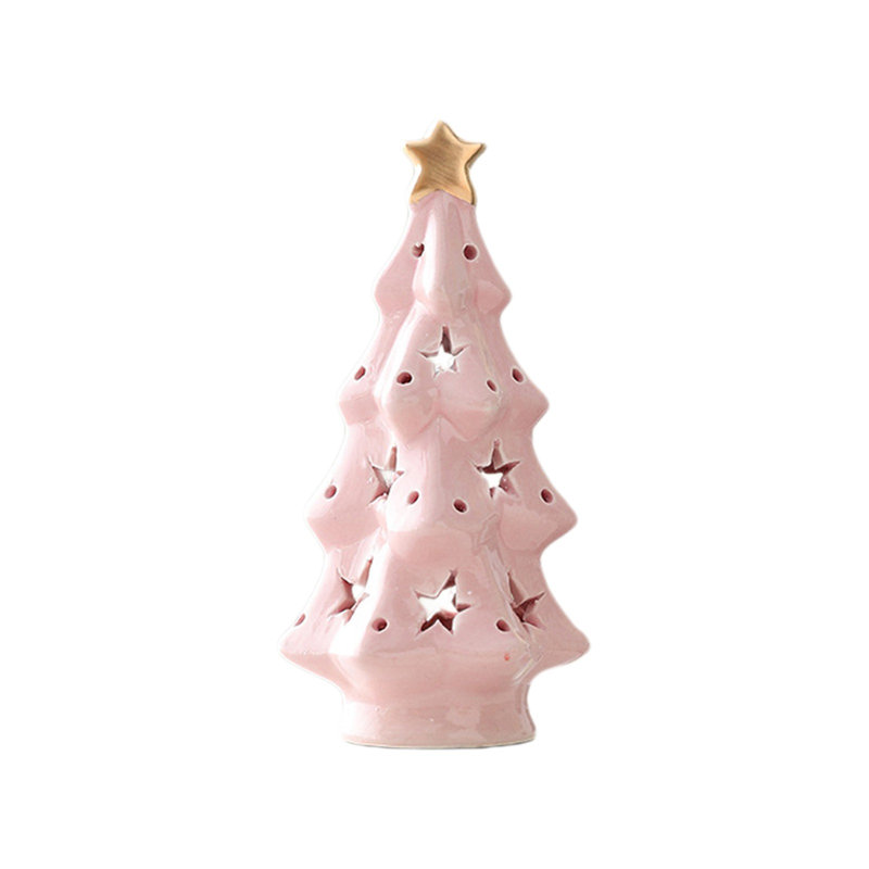 Ornements de bureau en céramique pour arbre de Noël, cadeaux de Noël, petite scène, accessoires, blanc