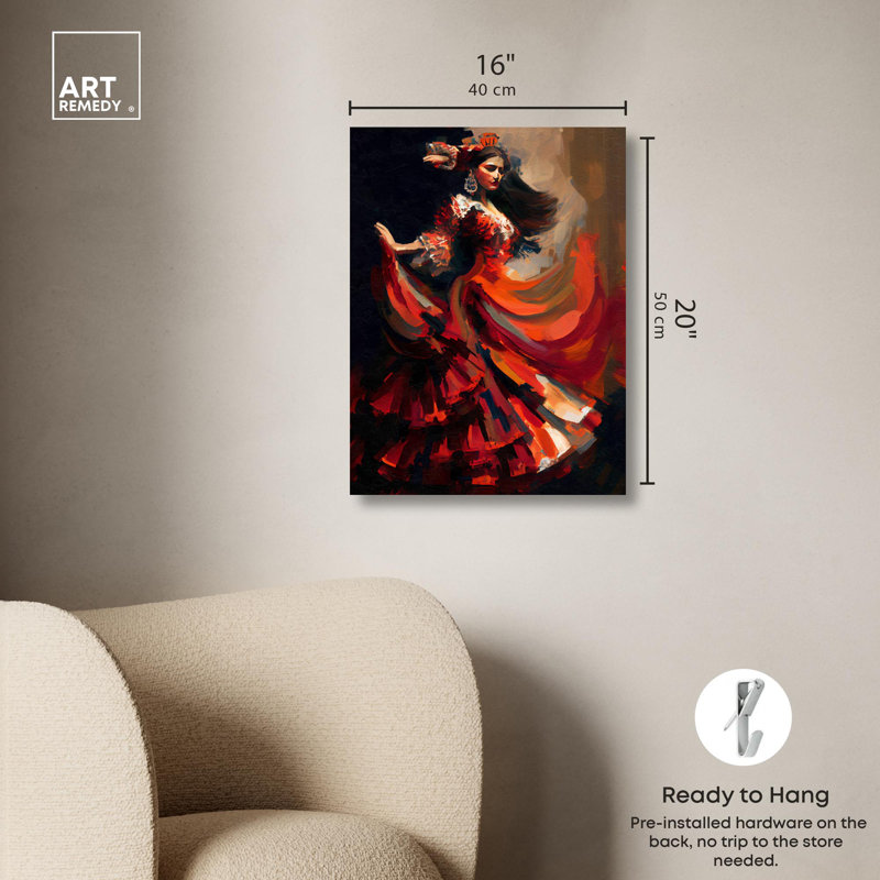 «Dancer II Canvas» par Art Remedy, Toile tendue, H 20 po x l 16 po