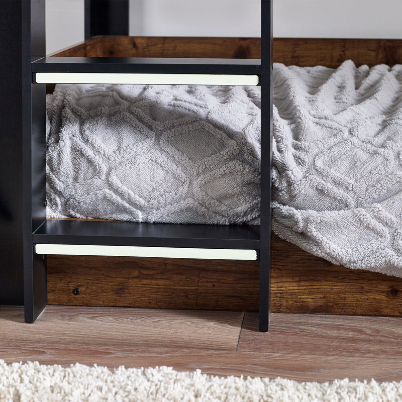 Ryder Russell Single (3') Bunk Bed, Rustic/Black