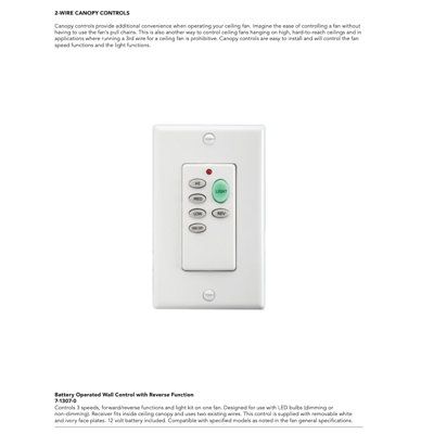 Ceiling Fan Remotes and Wall Controls