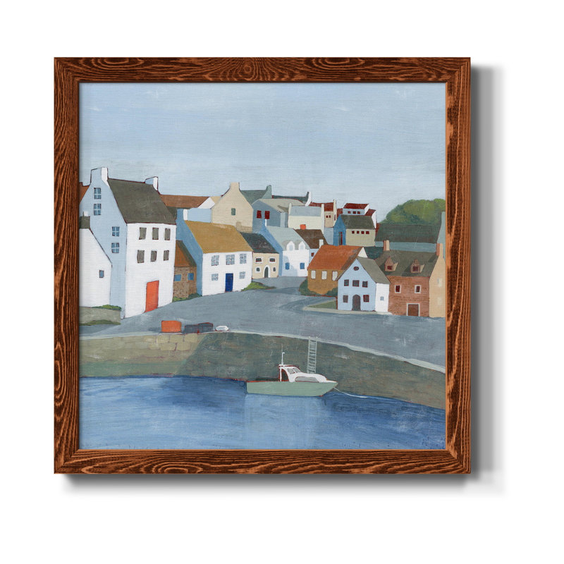 Old Coast Town II - Toile encadrée de qualité supérieure - prête à être accrochée, H 31,5 po x l 31,5 po x P 1,5 po