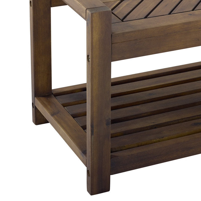 Banc de rangement en bois Ovolo, Marron foncé